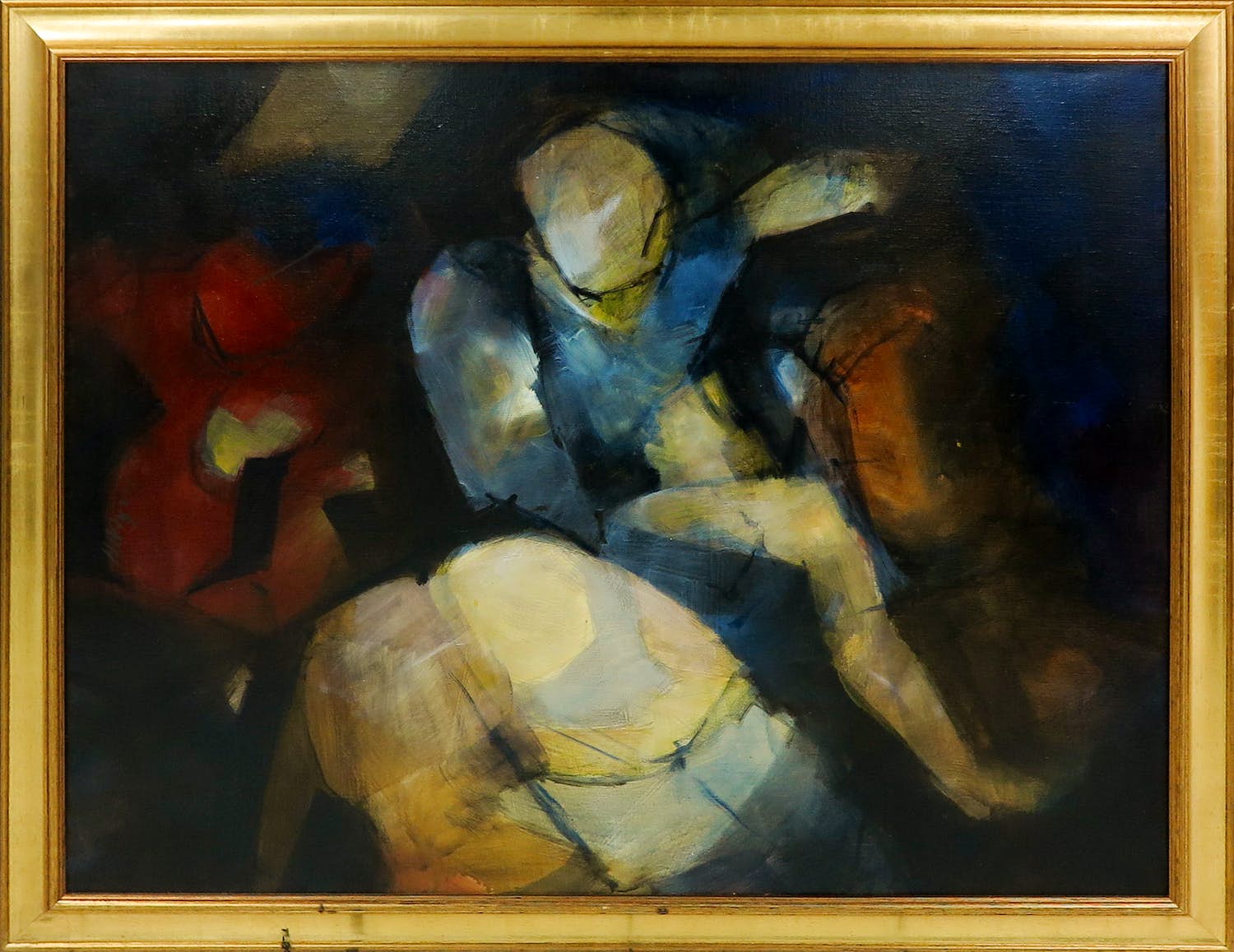 Niet of onleesbaar gesigneerd - Olieverf op doek, Zonder titel - Ingelijst kopen? Bied vanaf 1!