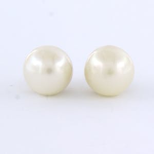 18k geel gouden oorknoppen bezet met parel - 8,0 mm breed kopen? Bied vanaf 1!
