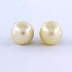 18k geel gouden oorknoppen bezet met parel - 8,0 mm breed verkocht voor € 1!