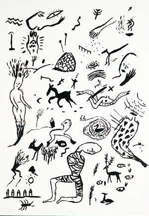 Henk Visch - Zeefdruk, Zonder titel verkocht voor € 50!