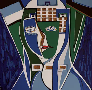 Maartje Wijngaarden - “geabstraheerd portret”. Handgesigneerd en genummerde zeefdruk. kopen? Bied vanaf 35!