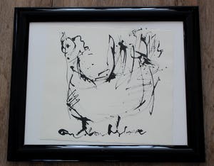 Anton Heyboer - inkttekening: kip kopen? Bied vanaf 175!