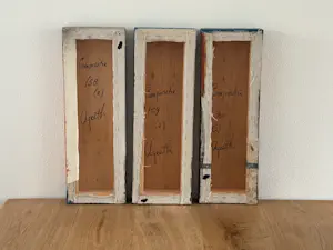 Ageeth Leemkuil - 3-luik compositie 158-159-160 – gemengde techniek – galerie werk – 45x45 cm kopen? Bied vanaf 45!