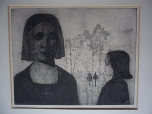 David King - Ets, titel, "Mother & Child". kopen? Bied vanaf 40!