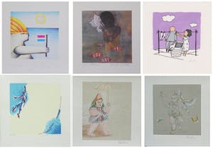 Jorg Reme - e.a: collectie van zes handgesigneerde zeefdrukken: Figuren I t/m VI kopen? Bied vanaf 24!