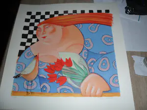 Ada Breedveld - Zeefdruk. Titel, "Hiep, Hiep, Hoera" . kopen? Bied vanaf 50!