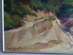 Klaas Pijlman - Olieverf op canvasboard ,”Droge rivier, Italië” - ingelijst – 1983 kopen? Bied vanaf 30!