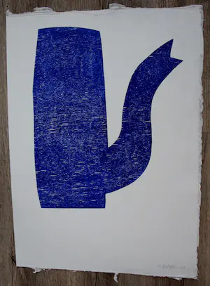 Klaas Gubbels - Houtsnede: Blauwe kan - 2019(Groot werk!) kopen? Bied vanaf 499!