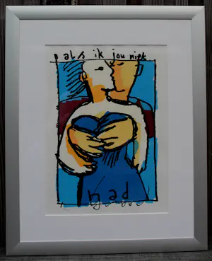 Herman Brood - ingelijste zeefdruk: Als ik jou niet had(nette lijst!) kopen? Bied vanaf 595!
