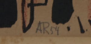 Anton Rooskens - Handgekleurde linosnede, Voorspoedig 1955 - Ingelijst kopen? Bied vanaf 200!