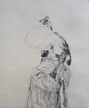 Peter Vos - Parelhoendervoogd, droge naald ets kopen? Bied vanaf 195!