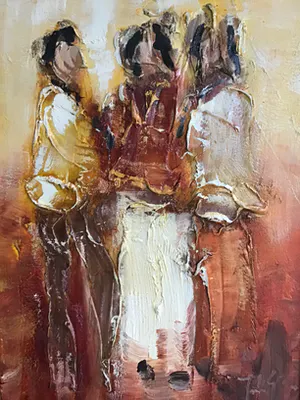 Niet of onleesbaar gesigneerd - Man met twee vrouwenn kopen? Bied vanaf 1!