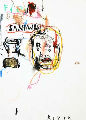 Rik van Iersel - Gemengde techniek op papier, Sandwish verkocht voor € 60!