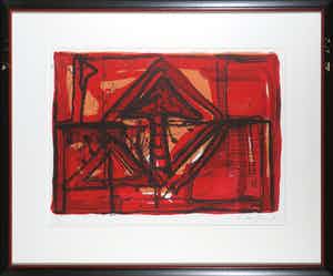 Theo Kuijpers - Litho, Zonder titel - Ingelijst verkocht voor € 70!