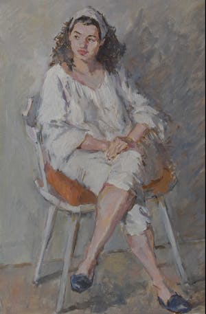 Joop Liesker - Jonge dame in het wit kopen? Bied vanaf 275!