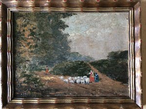 Maurice Paul - 1889-1965 Ukkel - Landweg met schapen kopen? Bied vanaf 49!