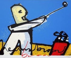 Herman Brood - Golfspeler met blauwe achtergrond kopen? Bied vanaf 250!