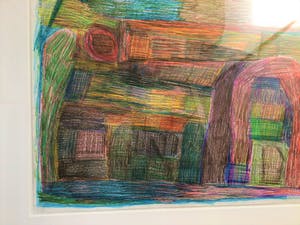 Niet of onleesbaar gesigneerd - Outsider - Originele tekening - kleurpotlood kopen? Bied vanaf 1!