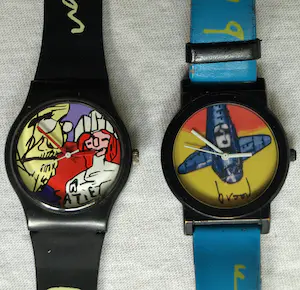 Herman Brood - 2x Horloge , “Erik Satie” en “Vliegtuig” – met doosjes kopen? Bied vanaf 1!