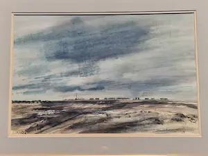 Jan Burgerhout - Jaren 60 - Gouache "Maashaven gebied Rotterdam" - mooi ingelijst - GROOT!! kopen? Bied vanaf 1!