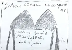 Klaas Gubbels - 4 Luik Proefdruk Galerie Espace gesigneerd kopen? Bied vanaf 1!