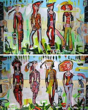 Jacob Herskind - Polygrafie op doek, Twee-luik Catwalk (Zeer groot) verkocht voor € 1!