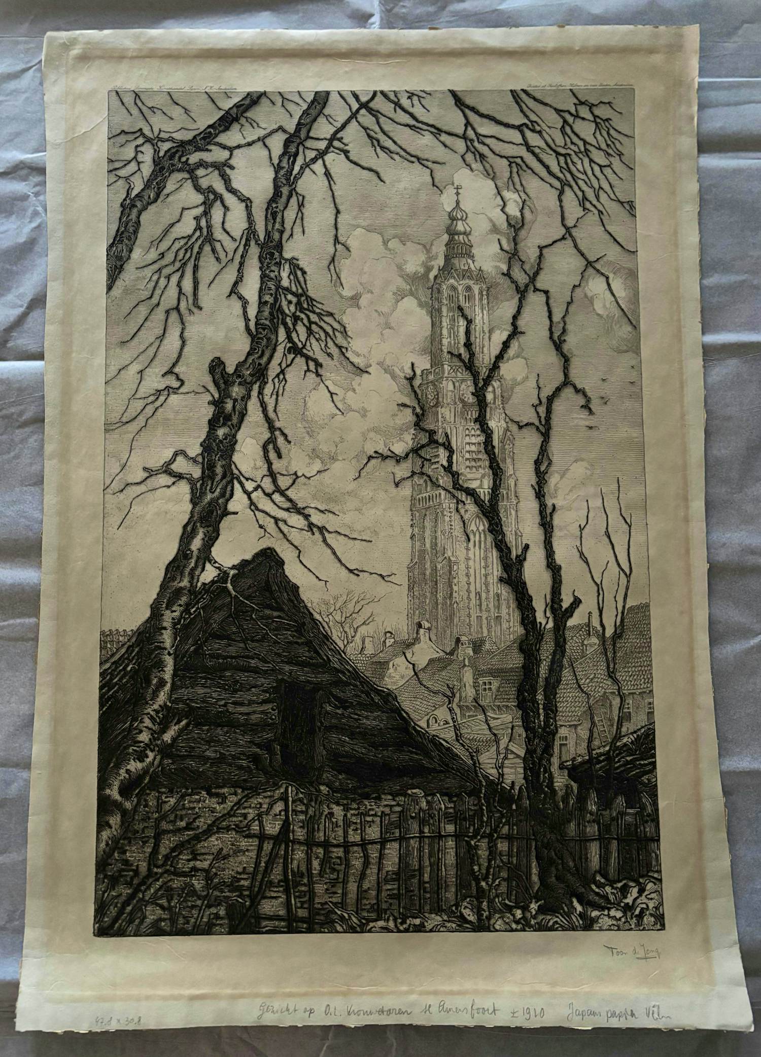 Toon de Jong - Gezicht op Onze Lieve Vrouwentoren te Amersfoort kopen? Bied vanaf 40!