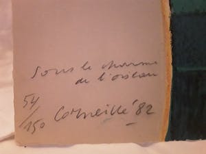 Corneille - 1982,titel,,zie foto,gesign.glasplaat kapot kopen? Bied vanaf 150!