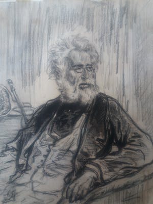 Niet of onleesbaar gesigneerd - Man met Baard met Monogram A.S. kopen? Bied vanaf 1!