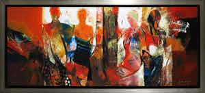 Peter Meijer - Zeefdruk op paneel, Zucht naar het westen - Ingelijst (Groot) verkocht voor € 70!