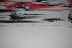 Henri Matchavariani - BMW - zeefdruk door beroemde illustrator van Vogue/Elle e.v.a. kopen? Bied vanaf 10!