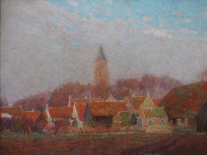 Joseph Posenaer - Aagtekerke, voorjaar 1917 - Olieverf op paneel kopen? Bied vanaf 500!