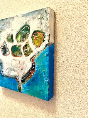 Marinel Vieleers - Blauw/wit met vormen kopen? Bied vanaf 60!