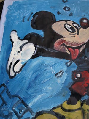 Peter Klashorst - Acrylverf op doek , “Mickey Muis” – GROOT - 119 x 110 cm - 2018 kopen? Bied vanaf 300!