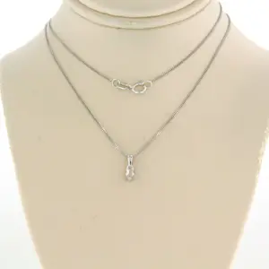 14k witgouden collier met solitairhanger met briljant geslepen diamant 0.10ct kopen? Bied vanaf 190!