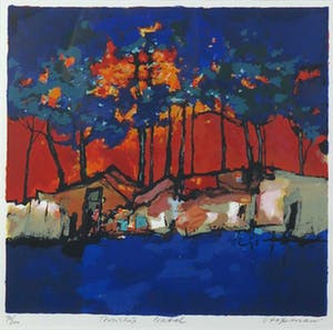 Machiel Hopman - Zeefdruk, Township Natal - Ingelijst kopen? Bied vanaf 35!