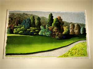 Erna van Mondfrans - Magnifiek pointillistisch Pastel "Landschap Arriege Frankrijk" gesigneerd - verkocht voor € 40!