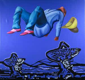 Jan Bollaert - Acryl op doek, The Communicator (Zeer Groot) verkocht voor € 150!