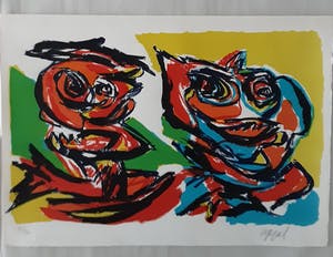 Karel Appel - deux personages kopen? Bied vanaf 1100!