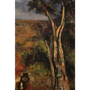 Floris Jespers - olie op board, Congolees landschap, gesigneerd kopen? Bied vanaf 1300!