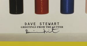 Damien Hirst - Gesigneerde LP-hoes album Greetings from the Gutter van Dave Stewart - Ingelijst kopen? Bied vanaf 1!
