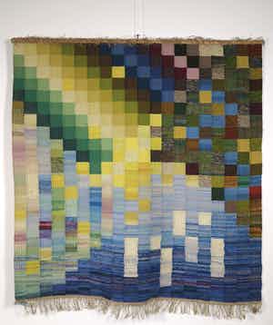 Niet of onleesbaar gesigneerd - Gekleurd wandtapijt verkocht voor € 1!