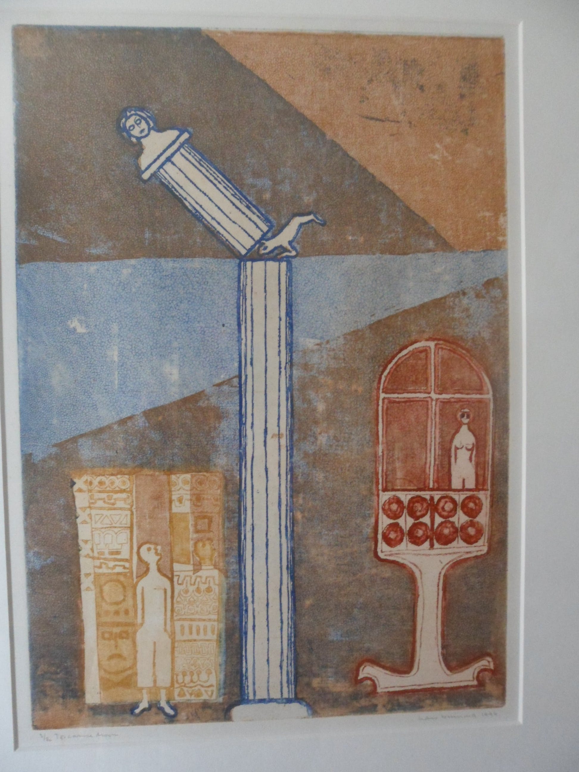 Hans Buining - Kleuren ets , titel, "Toscaanse droom ". kopen? Bied vanaf 20!