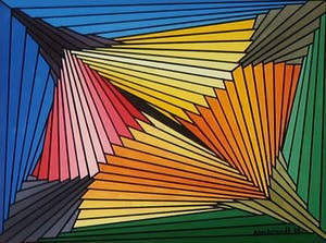 Niet of onleesbaar gesigneerd - Inkttekening, Geometrische compositie - Ingelijst kopen? Bied vanaf 1!