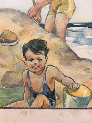 Willy Sluiter - Kinderen op het strand kopen? Bied vanaf 75!