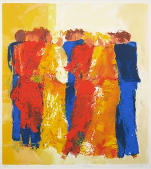 Wil Willemsen - Zeefdruk, Gossips Ingelijst kopen? Bied vanaf 50!