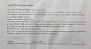 AcheterTheo van Hoytema - Kaketoe. Signatuur Richard Roland Holst.? Enchérissez de 229!