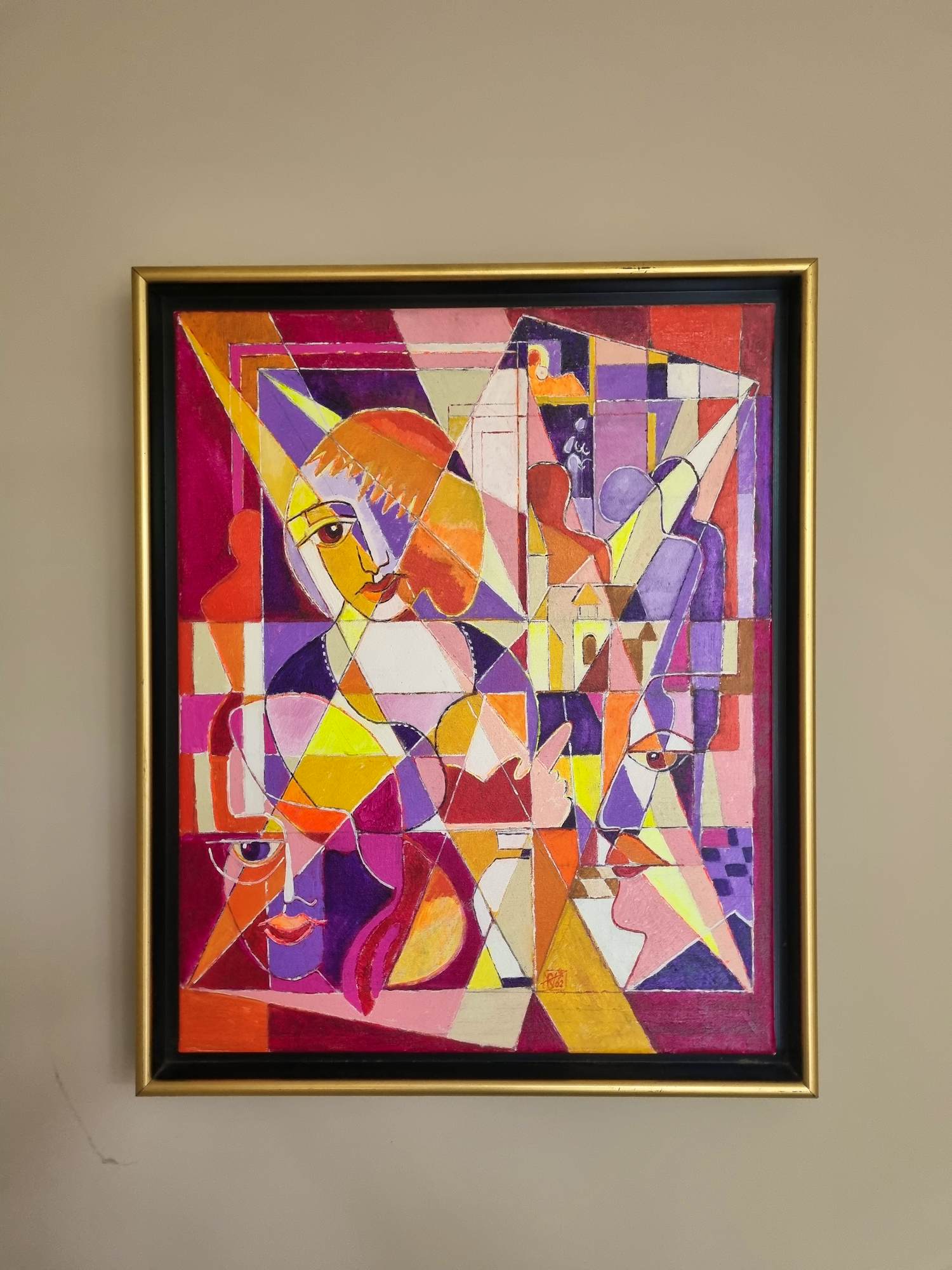 Rien Verschuur - Abstracte personen kopen? Bied vanaf 50!