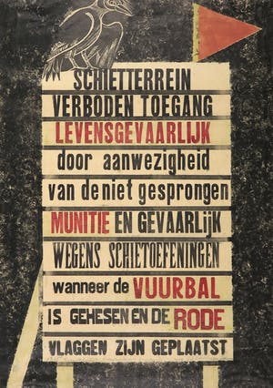 Toon Wegner - Hout- en linosnede, Militair Schietterrein kopen? Bied vanaf 20!