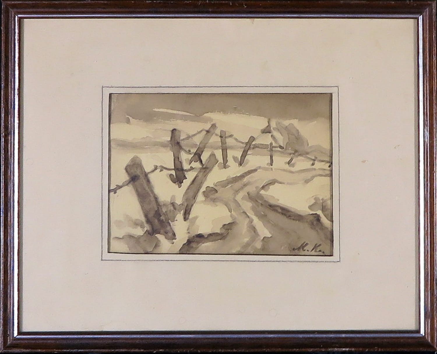 Marten Klompien - Inkttekening, Pad door landschap kopen? Bied vanaf 100!